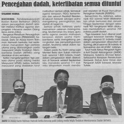 28.10.2021 Utusan Sarawak Pg.6 Pencegahan Dadah Keterlibatan Semua Dituntut