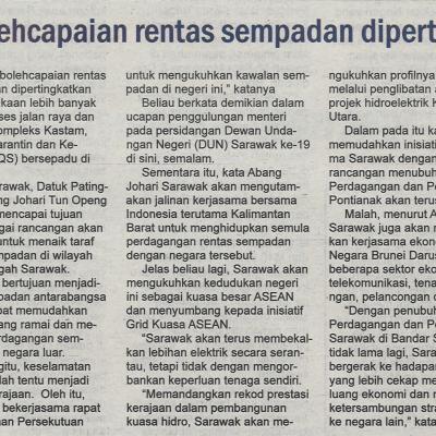27.5.2022 Utusan Sarawak Pg 3 Kebolehcapaian Rentas Sempadan Dipertingkatkan