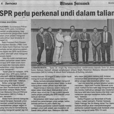 18.10.2022 Utusan Sarawak Pg.4 Spr Perlu Perkenal Undi Dalam Talian