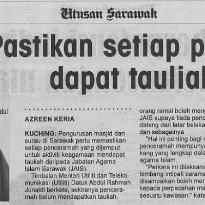 30 Mac 2023 Utusan Sarawak Pg. 14 Pastikan Setiap Penceramah Dapat Tauliah Jais