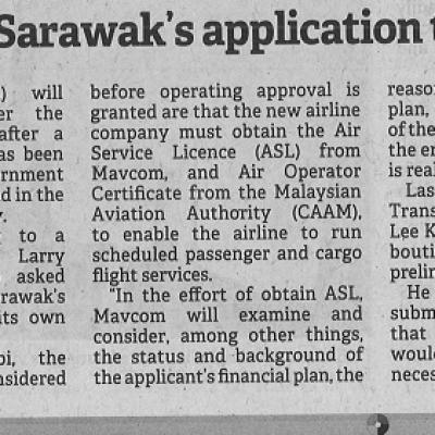 13 Jun 2023 Borneo Post Pg. 5 Hasbi Mot Still Studying Sarawaks Application To Set Up Boutique Airline