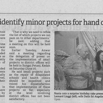 15 Jun 2023 Borneo Post Pg. 3 Nanta Works Ministry To Identify Minor Projects For Hand Over To Relevant Authorities
