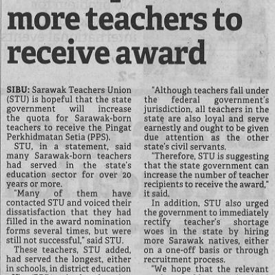22 Jun 2023 Borneo Post Pg. 2 Stu Hopeful For More Teachers To Received Award