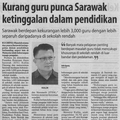 5 Jun 2023 Utusan Borneo Pg. 5 Kurang Guru Punca Sarawak Ketinggalan Dalam Pendidikan