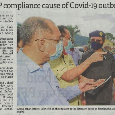 23.3.2021 The Borneo Post Pg.1 Cm Weakness In Sop Compliance Cause Of Covid 19 Outbreak At Semuja Depot