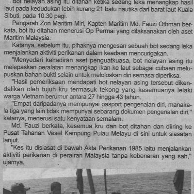 24.4.2021 Utusan Sarawak Pg.2 Bot Nelayan Asing Ditahan