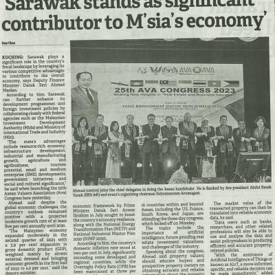 20 September 2023 Borneo Post Pg.4 Sarawak Stands As Significant Contributor To Msias Economy