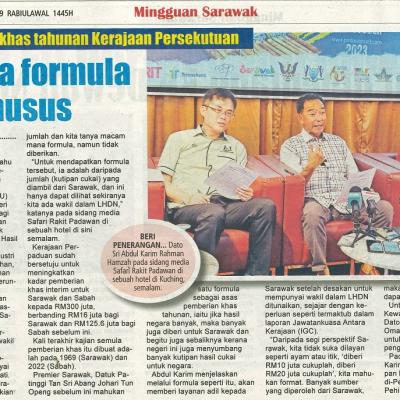 15 Oktober 2023 Mingguan Sarawak Pg.3 Rangka Formula Khusus