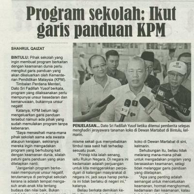 30 Oktober 2023 Utusan Sarawak Pg.2 Program Sekolah Ikut Garis Panduan Kpm