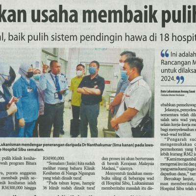 17 Januari 2024 Utusan Borneo Pg.3 Kkm Giatkan Usaha Membaik Pulih Hospital