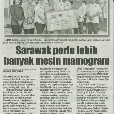 25 Februari 2024 Mingguan Sarawak Pg.4 Sarawak Perlu Lebih Banyak Mesin Mamogram