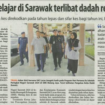 12 Mac 2024 Utusan Borneo Pg.3 Kes Pelajar Di Sarawak Terlibat Dadah Rendah