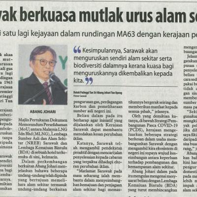 7 Mac 2024 Utusan Borneo Pg.3 Sarawak Berkuasa Mutlak Urus Alam Sekitar