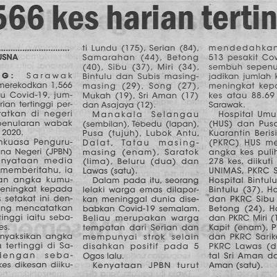 17.8.2021 Utusan Sarawak Pg.4 1566 Kes Harian Tertinggi
