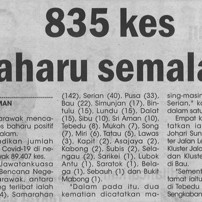 18.8.2021 Utusan Sarawak Pg.4 835 Kes Baharu Semalam