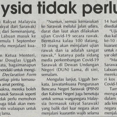 1. Rakyat Malaysia Tidak Perlu Dikuarantin 29.8.2020. Pg4