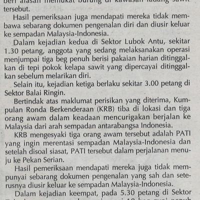 17.12.2020 Utusan Sarawak Pg.2 Rentas Sempadan Lima Pati Diusir