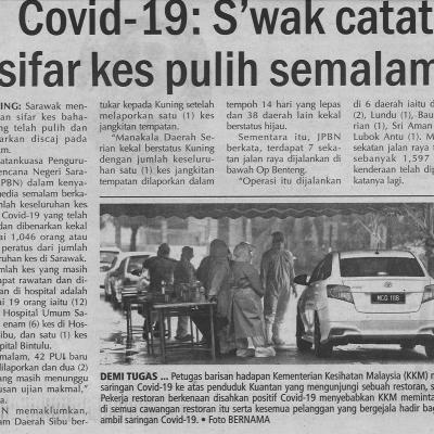 18.12.2020 Utusan Sarawak Pg.4 Covid 19 : S'wak Catat Sifar Kes Pulih Semalam