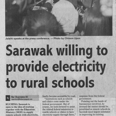 30 April 2023 Sunday Post Pg. 2 Sarawak Willing To Provide Electricity To Rural Schools