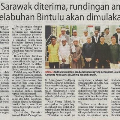 9 April 2023 Utusan Borneo Pg. 3 Surat Sarawak Diterima Rundingan Ambil Alih Pelabuhan Bintulu Akan Dimulakan