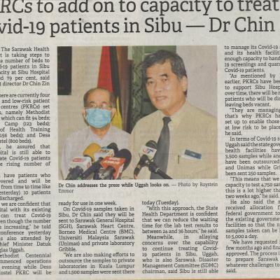 20.1.2021 The Borneo Post Pg.1 Pkrcs To Add On To Capacity To Treat Covid 19 Patients In Sibu Dr Chin The Borneo Post