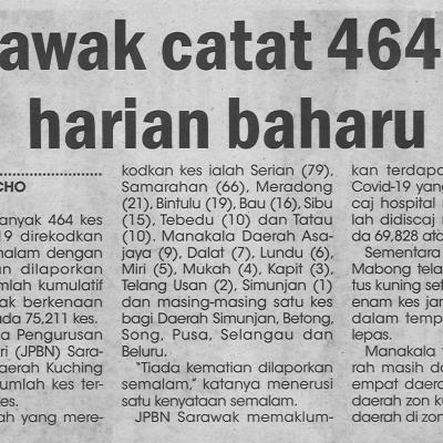 29.7.2021 Utusan Sarawak Pg.4 Sarawak Catat 464 Kes Harian Baharu